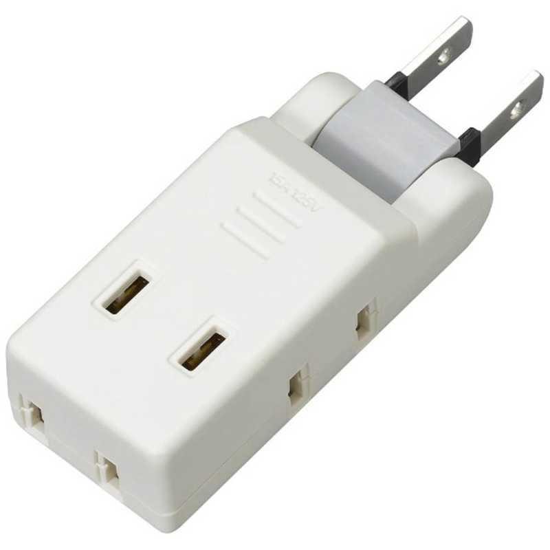 ヤザワ YAZAWA 極小コーナータップ ホワイト 直挿し 4個口 スイッチ無 Y02CM400WH