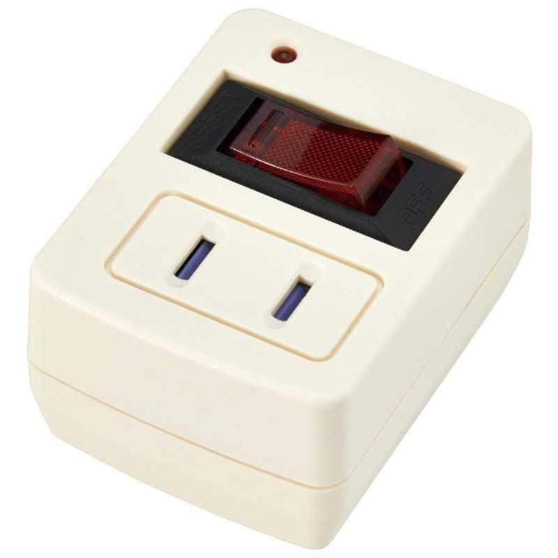 ヤザワ YAZAWA 雷ガード･ブレーカー機能付き省エネタップ(1個口) ホワイト Y02FBHKS110WH