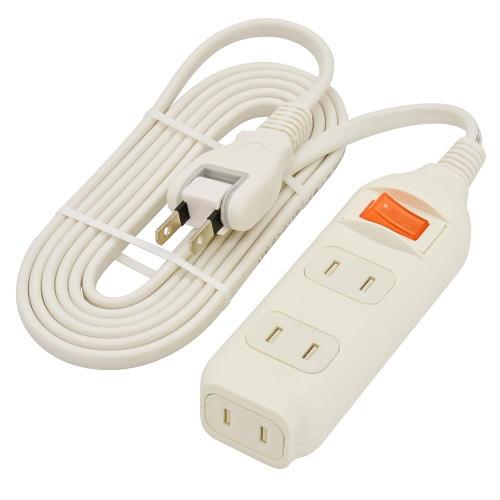 オーム電機 OHM 3個口タップ 集中スイッチ付き 2m｜HS-TP32SW22