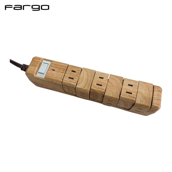 ファーゴ Fargo AC12個口 電源タップ TAPKING 1.8m（ベージュウッド） PT60612BEWD