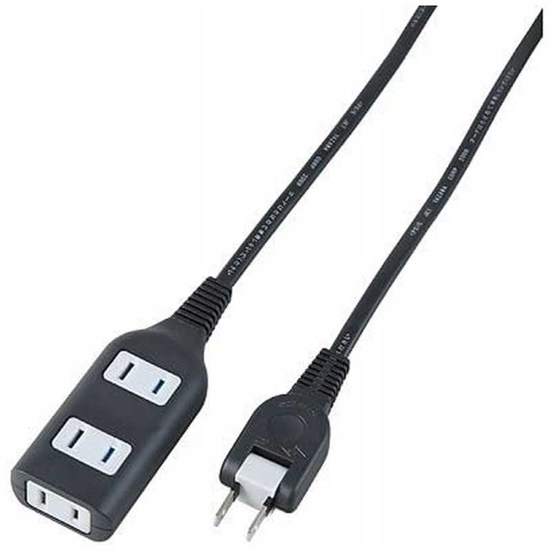 ヤザワ YAZAWA 耐トラ付タップ ブラック ［1.0m /3個口 /スイッチ無］ Y02S301BK