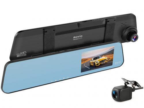 【SALE】ナガオカ MOVIO モヴィオ 前後2カメラ ミラー型ドライブレコーダー MDVR304MRREAR