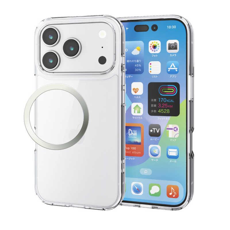 エレコム ELECOM iPhone17 Pro用ハイブリッドケース メタルステッカー付 クリア PM-A25CHVCKCR