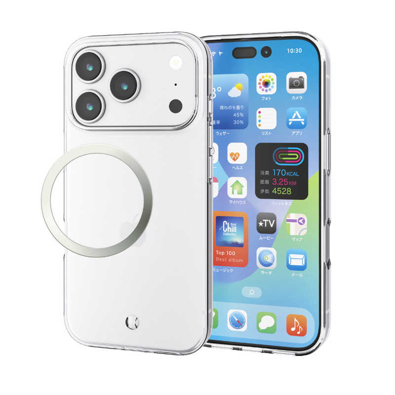 エレコム ELECOM iPhone17 Pro用ソフトケース メタルステッカー付 クリア PM-A25CUCTCR