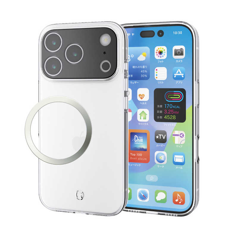 エレコム ELECOM iPhone17 Pro用ソフトケース 極限Plus メタルステッカー付 クリア PM-A25CUCTKPCR