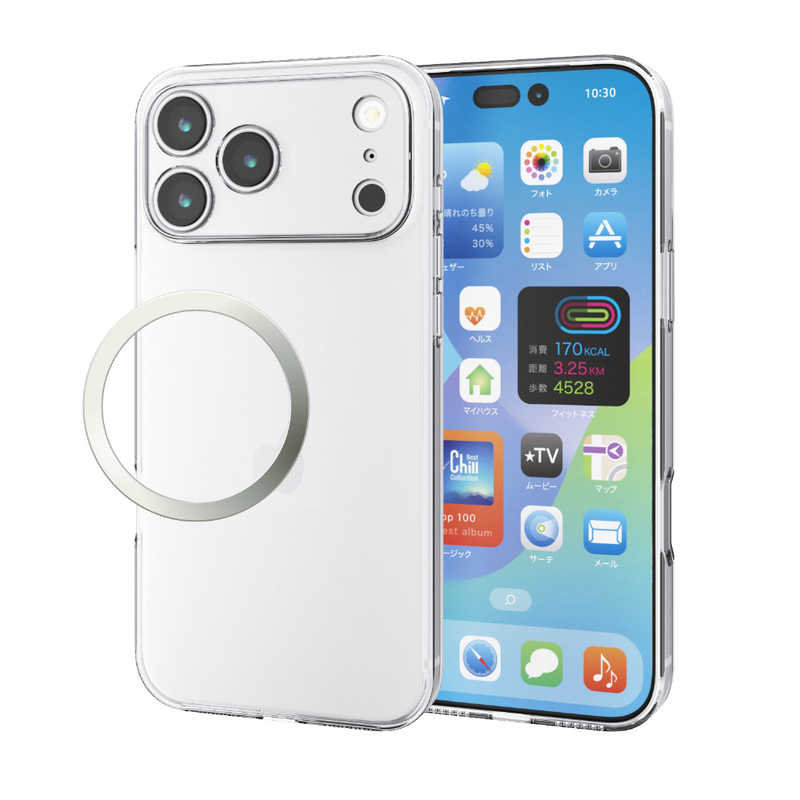エレコム ELECOM iPhone 17 ProMax用ソフトケース 極限 メタルステッカー付 クリア PM-A25DUCTKCR