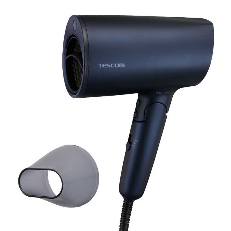 テスコム マイナスイオン ヘアドライヤー ネイビー 速乾 大風量 ヘアケア センシング 退色抑制 TD713A