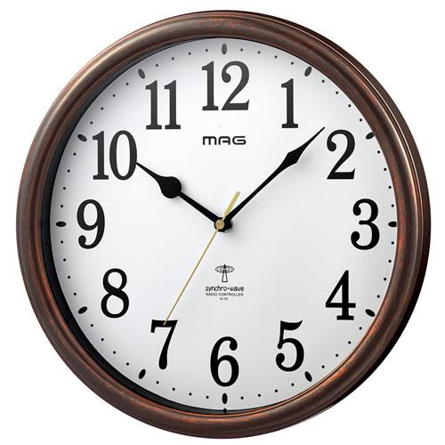 ノア精密 MAG シンプルな木目調の電波時計 桔梗(キキョウ) ブラウン W-781 BR-Z