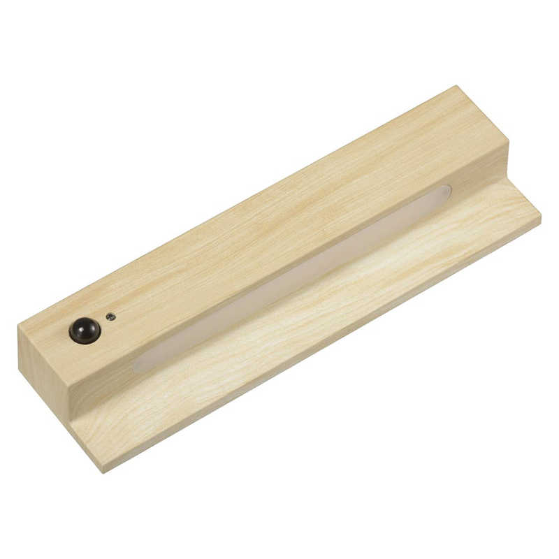 オーム電機 LEDナイトライト 人感＆明暗センサー付き 明るい木目調 NIT-BK10-W