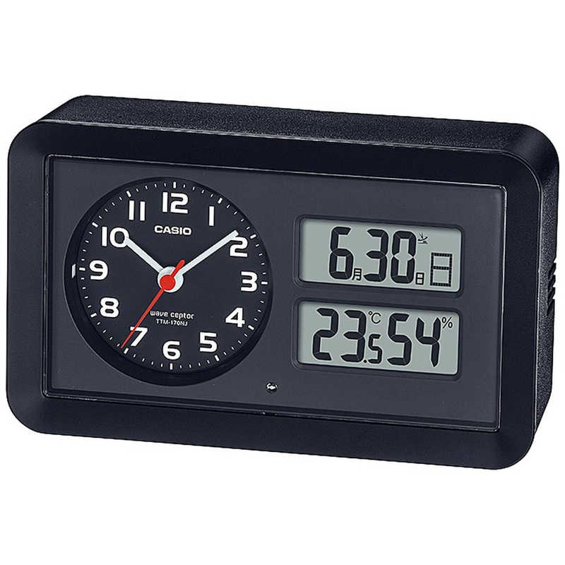 カシオ CASIO 電波目覚まし時計 CASIOCLOCK ブラック TTM-170NJ-1JF