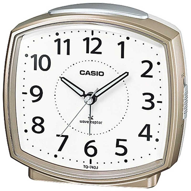カシオ CASIO 電波・ベル音アラームクロック (シャンパンゴールド) TQ-740J-9JF