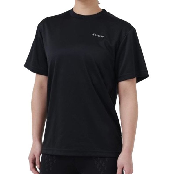 リライブ RELIVE リライブシャツα 半袖 男女兼用 プリントタイプ 丸ネック ポリエステル 黒 Lサイズ TPC-007-BLK-L