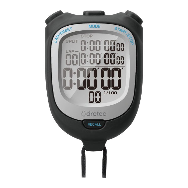 ドリテック ストップウォッチ スピールW ブラック SW-122BK