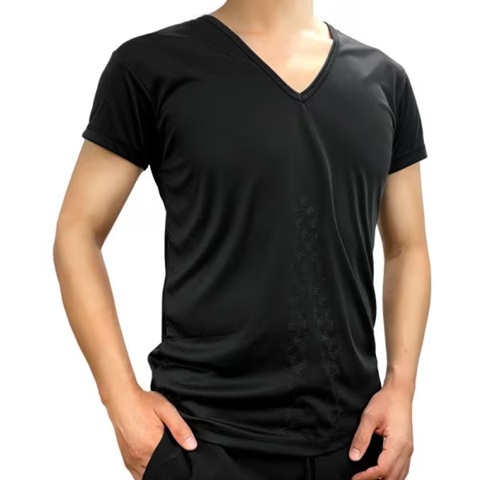 リライブ RELIVE リライブ インナーシャツ 半袖 メンズ Vネック ブラック Sサイズ INV-001-BLK-S