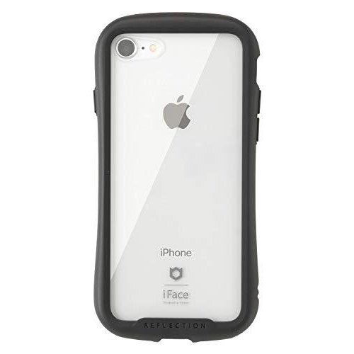 41907108 iFace Reflection iPhone SE 2020 第2世代/8/7 ケース クリア 強化ガラス [ブラック]