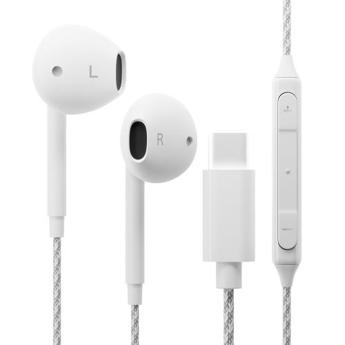 PGA ピージーエー USB Type-C ステレオイヤホン タフケーブル インナーイヤータイプ ホワイト PG-SETC2WH2