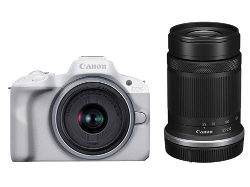 キヤノン Canon ミラーレスカメラ EOS R50 (ホワイト)・ダブルズームキット EOSR50WH-WZK