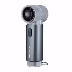 ドクターエア ドリームファクトリー エアロジェット STYLE 身体から離しても届くパワフルな風 片手で操作可能 カラビナ付 スムースブラック GFA-03BK