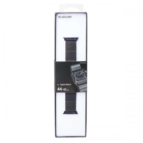 エレコム ELECOM Apple Watch用 ミラネーゼステンレスバンド 44/42mm AW-44BDSSMBK