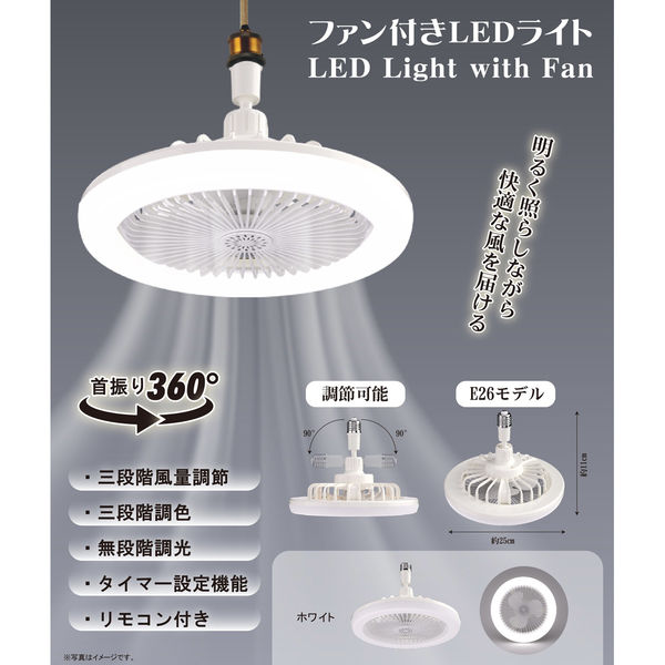 ヒロ HIRO ファン付きLEDライト HDL-3557