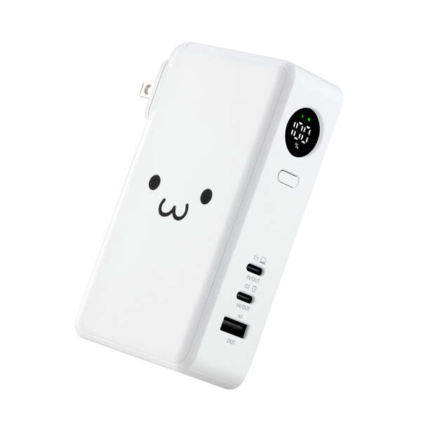 エレコム ELECOM AC充電器一体モバイルバッテリー(10000mAh/67W/C×2+A×1) DE-AC13-10000WF