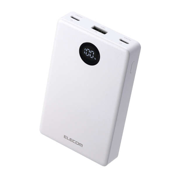 エレコム ELECOM 半固体モバイルバッテリー(10000mAh/35W) ホワイト DE-C86-10000WH