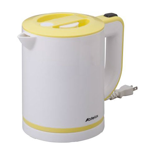 【SALE】【在庫限り】Abitelax 電気ケトル 0.6L ホワイト&レモンイエロー AKT06 アビテラックス