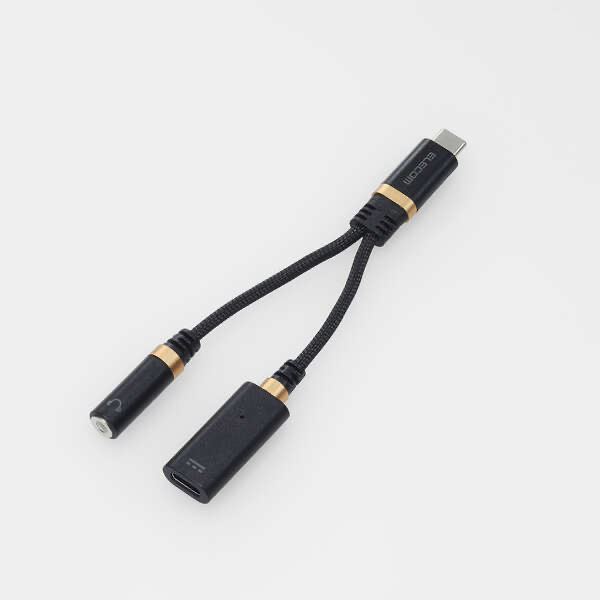 エレコム ELECOM USB Type-C(TM) - φ3．5mm変換ケーブル(高耐久/27W) ブラック MPA-C35DSPDBK