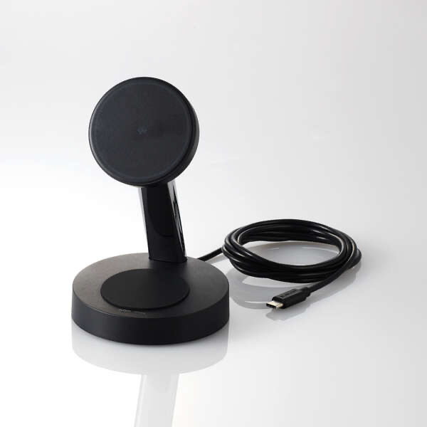 エレコム ELECOM 2in1 マグネットQi2規格対応ワイヤレス充電器(15W+5W・スタンド) ブラック W-MS11BK