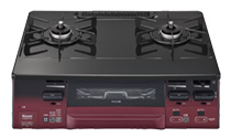 【SALE】【在庫限り】リンナイ Rinnai ラクシエfine 左ハイカロリーバーナー KG66VTRL-13A ブラックレッドトーン 都市ガス用