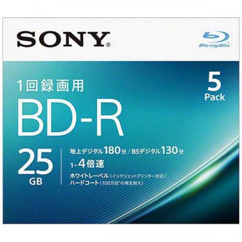 【SALE】SONY 録画用BD-R 片面1層 25GB 4倍速対応 5枚入 5BNR1VJPS4 ソニー