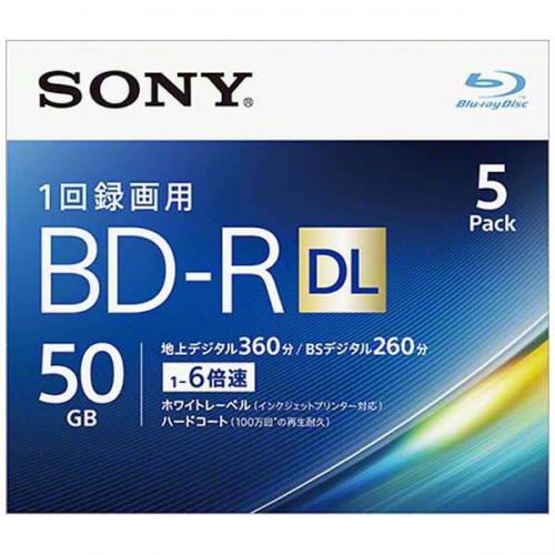 【SALE】SONY 6倍速対応 BD-R 2層 ビデオ用ブルーレイディスク 5枚パック 50GB 5BNR2VJPS6 ソニー blu-ray