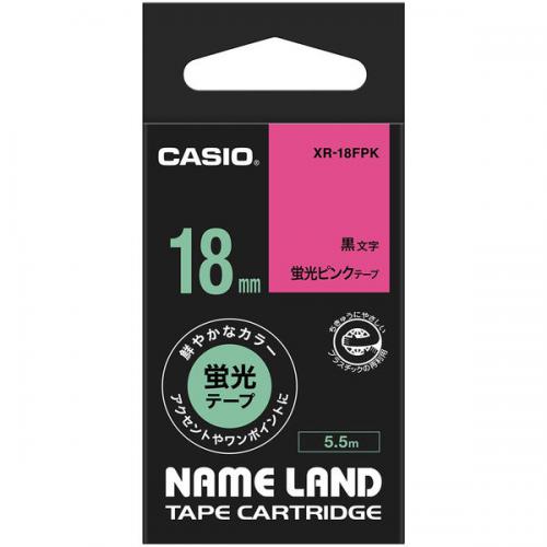 カシオ CASIO ネームランドテープ 蛍光ピンク XR-18FPK