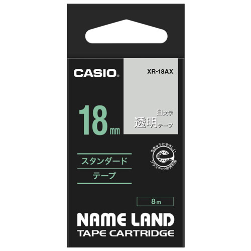 カシオ CASIO ネームランド 透明 XR-18AX