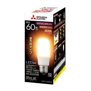 【SALE】MITSUBISHI LED電球 MILIE 電球形 810lm 電球色 口金E26 LDT7L-G/60/S 三菱 ミライエ