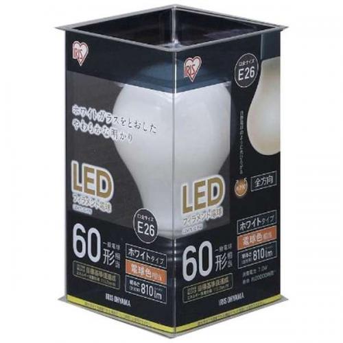 【SALE】アイリスオーヤマ IRIS OHYAMA LED電球 E26口金 電球色 810lm(60W形相当) 密閉器具対応 調光器非対応 ホワイト LDA7L-G-FW