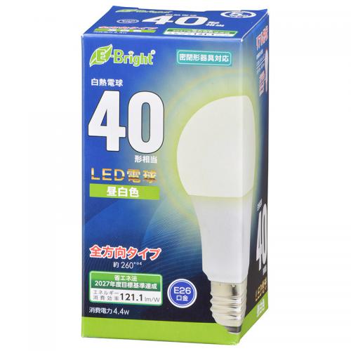 オーム電機 OHM LED電球 E26 40形相当 昼白色 LDA4N-G AG27