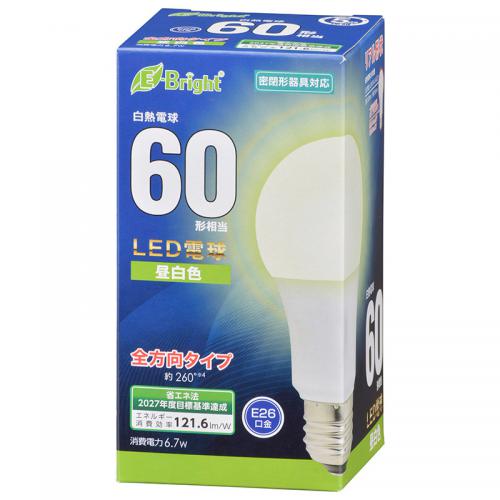 オーム電機 OHM LED電球 E26 60形相当 昼白色 LDA7N-G AG27