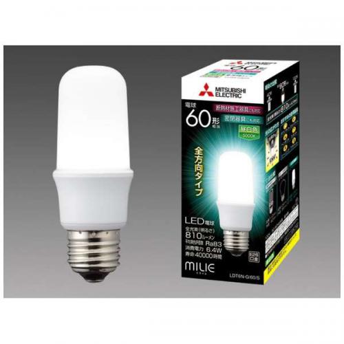 【SALE】三菱 MITSUBISHI LED電球 一般電球形 810lm(昼白色相当)milie(ミライエ) T形 全方向タイプ LDT6N-G/60/S