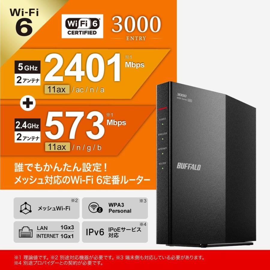 デンキチWeb / バッファロー BUFFALO Wi-Fiルーター Wi-Fi 6(11ax)対応