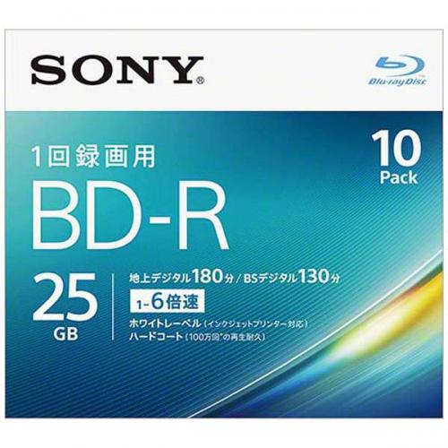 【SALE】SONY 録画用BD-R 片面1層 25GB 6倍速対応 10枚入 10BNR1VJPS6 ソニー