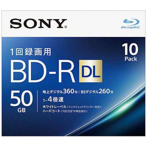 【SALE】SONY 録画用BD-R DL 片面2層 50GB 4倍速対応 10枚入 10BNR2VJPS4 ソニー