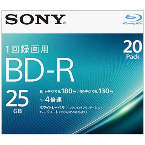 【SALE】SONY 録画用BD-R 片面1層 25GB 4倍速対応 20枚入 20BNR1VJPS4 ソニー