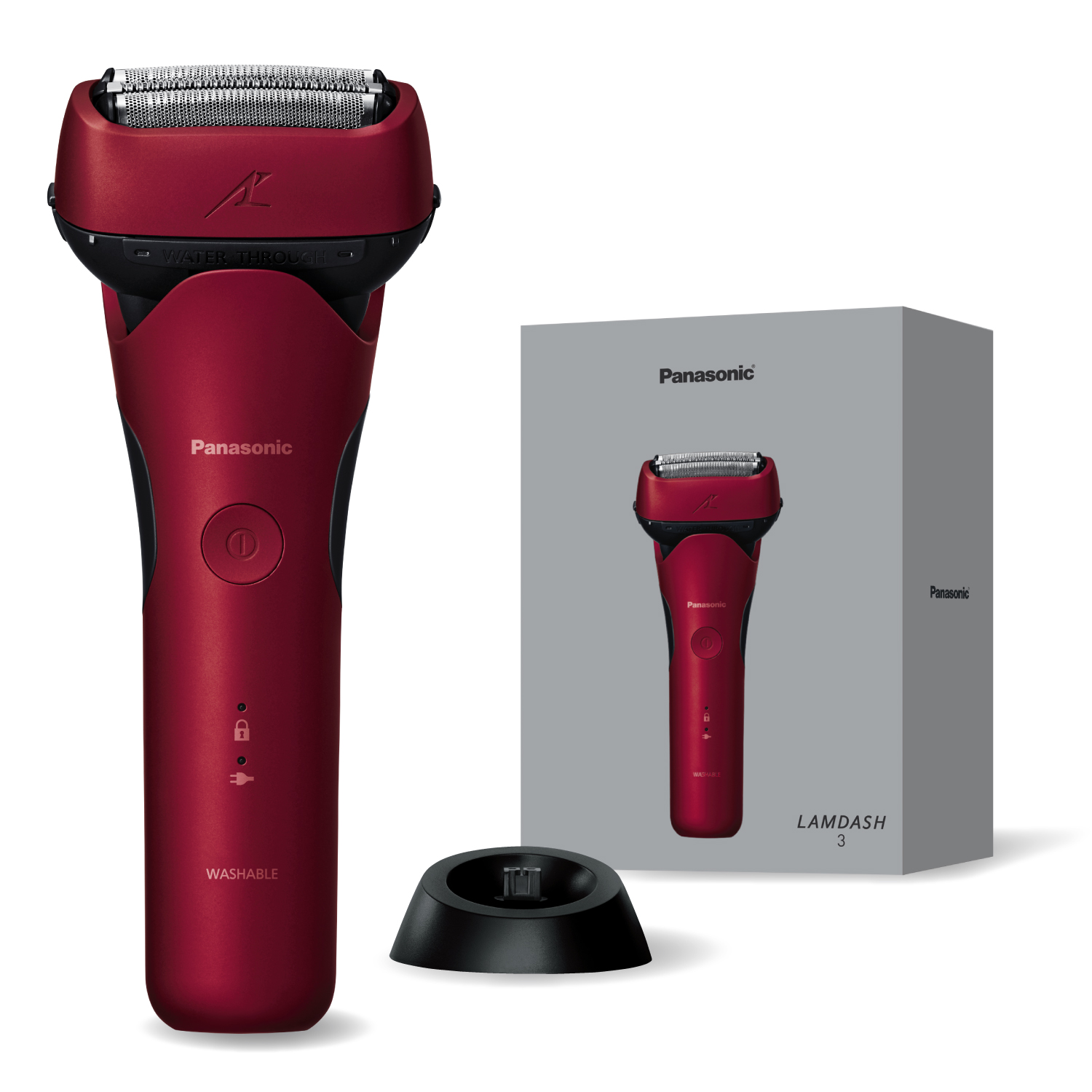 パナソニック Panasonic メンズシェーバー LAMDASH（ラムダッシュ） 3枚刃 スタンダードモデル レッド ES-L342D-R