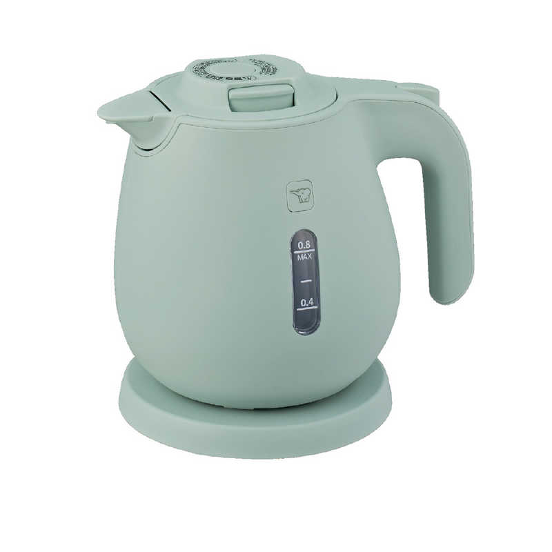 象印マホービン ZOJIRUSHI 電気ケトル 0.8L 蒸気レス構造 転倒湯もれ防止構造 グレーズグリーン CK-JA08-GM