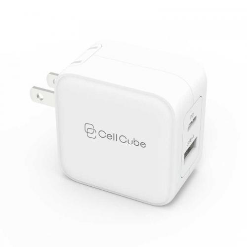 FUNMAXJ ファンマックスジャパン「CellCube」USB-C充電器 2ポートUSB-C Fast Charger PD20W share CC-AC04-WH