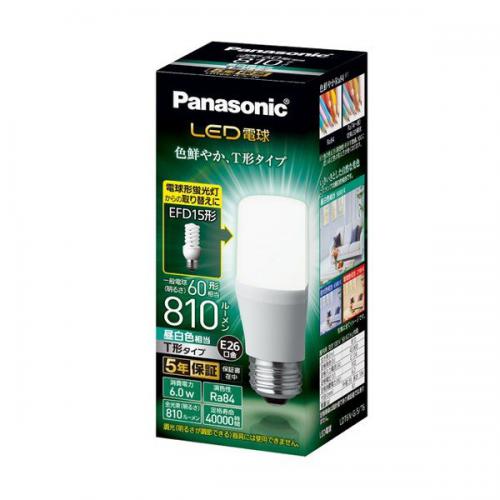 パナソニック Panasonic LED電球 T形 810lm 昼白色 E26 60形 LDT6NGST6
