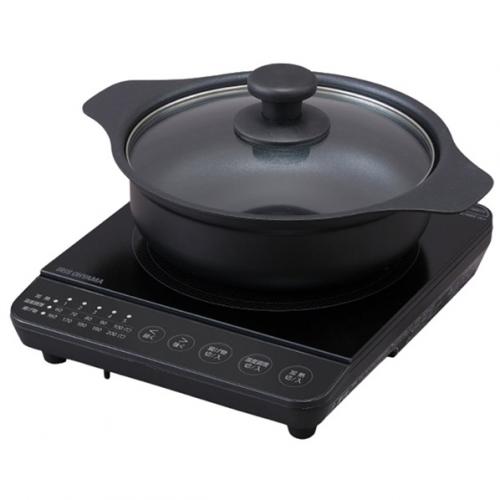 【SALE】アイリスオーヤマ IRIS OHYAMA IHコンロ鍋セット1000W ブラック IHKP-T39220-B