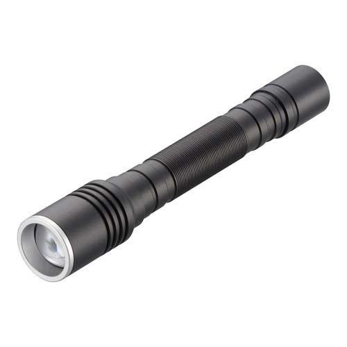 オーム電機 OHM 遠射光LEDフラッシュライト 懐中電灯 470ルーメン 照射距離約434m 単3形×2本 IPX4防滴 ブラック LHA-LD2A2F-K