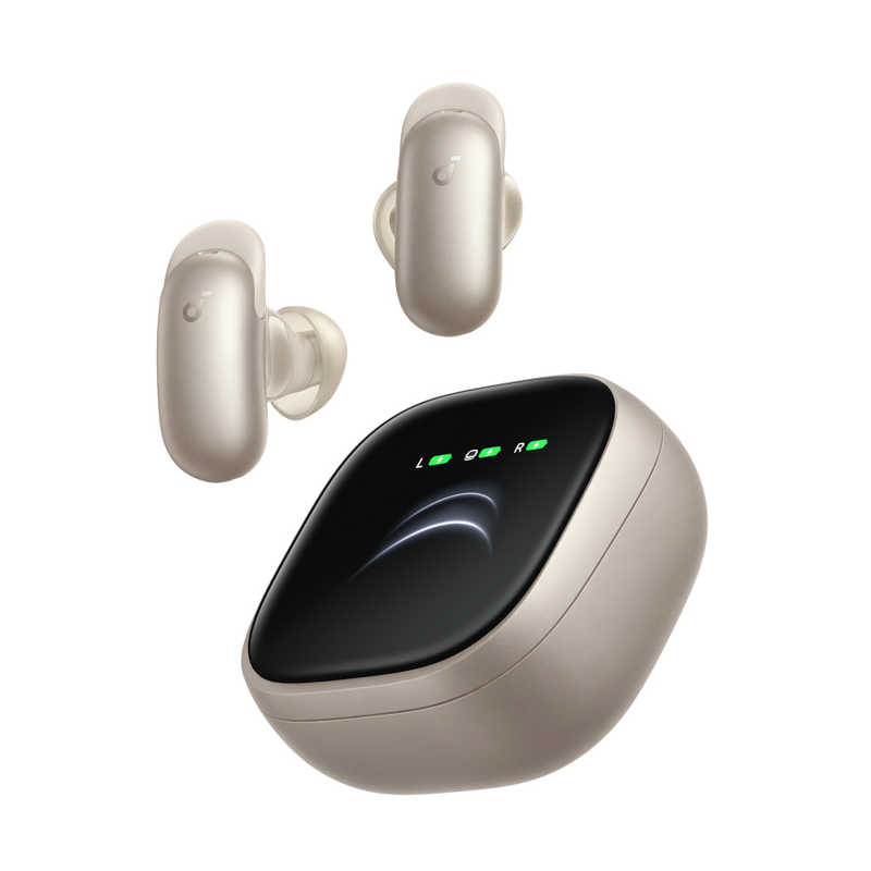 アンカー Anker 完全ワイヤレスイヤホン Soundcore Liberty 5 Pro Max AIボイスレコーダー機能 ディスプレイ搭載ケース IP55 シャンパンゴールド D1204NB1